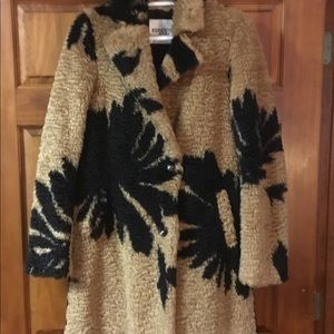 The Essential Antwerp Oversized Black Floral Print on Cinnamon Fab Coat